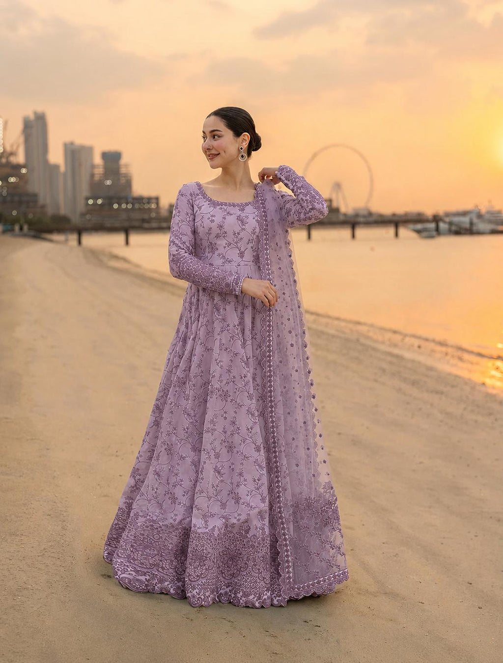 Hania Inspired Embroidered Maxi